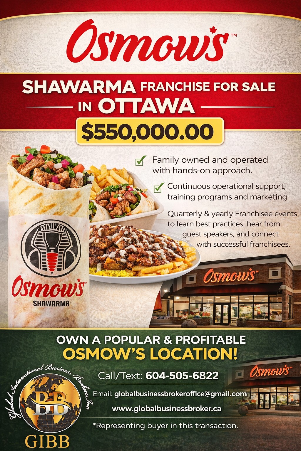 Osmow's Franchise for sale in Ottawa